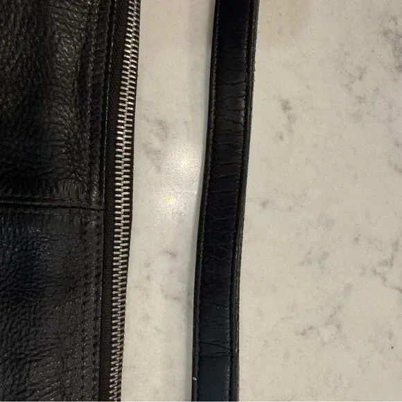Vintage FURLA Black Studded Leather Hobo Shoulder Bag – Made in Italy